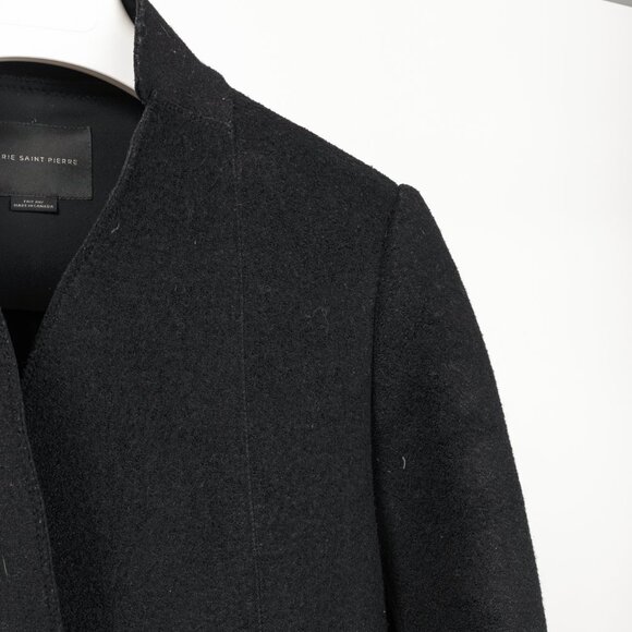 Marie Saint Pierre Black Boiled-Wool Blazer - Picture 4 of 9